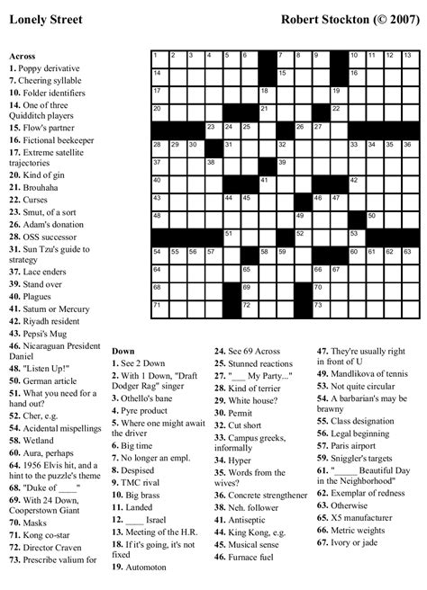 Medium Hard Crossword Puzzles Printable